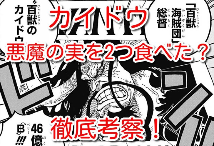 カイドウは悪魔の実を2つ食べて龍と鬼になった 悪魔の実の名前や能力を徹底考察 One Piece本誌考察や名シーン雑学まとめサイト