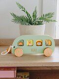 Personalized Car With Animals. Custom Baby Gift. Newborn Birth Stats. Baby Shower Gift. Montessori Toys For Toddlers. First Birthday Gift.