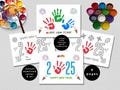 Happy New Year Template Handprint, Preschool Kindergarten Handprint Art, New Year Toddler Art, 2025 Keepsake, Daycare Printable