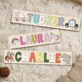 Wooden Toys, Baby Shower Gifts, Personalized Name Puzzle W/Numbers, Toodlers Puzzle, Christmas Gifts for Kids, Custom Toddler Toys, NP43