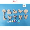 10 pcs Paintable Wooden Toy Sets for Kids with paint, DIY Craft Kit for Creative Play, Natural Eco-Friendly Wooden Toys, animal figure toys