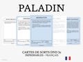 DnD 5e Spell Cards in French | PALADIN | D&D and Role Playing Accessories | Downloadable and Printable PDF | Multiple Colors