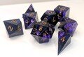 Cosmic Tanzanite: Dice set, DnD dice, polyhedral dice, sharp edge dice, ttrpg dice, artisan dice