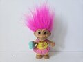 Vintage Russ Troll Doll Gardener Pink Hair Trolls 5" Girl