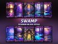 10 Stained Glass Swamp Basic Lands, MTG Proxy Full Art Basic Lands, Custom Magic Cards for Commander EDH