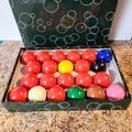 Vintage Professional Snooker Balls, Like New With Original Box, 2-1/4" Diameter Balls, Complete Billiard Ball Set.