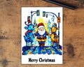 Lorcana Card Sleeves: Santa Claus crossing the road Top Quality Sleeves, Suitable for all tcgs High Quality Gloss