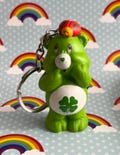 Adorable Retro CARE BEARS 80's Mini PVC Keychain - Good Luck Bear Collectible - Stocking Stuffer Gift