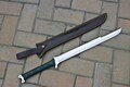 Handmade Stainless steel Bowie machete, Viking Bearded wood Handle long knife, Long Bowie , fixed blade made of 1085 steel, Gift for men