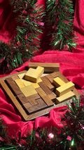Wooden Puzzle Game - Handcrafted Interlocking Blocks Brain Teaser