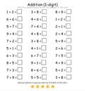 150 Printable Addition Fill in the blanks worksheets for Kindergarten. 1 digit Addition.