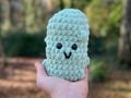 Cute Pickle Crochet Plushie, Desk Decor, Mini Plush, Crochet Emotional Support, Handmade Gift For Pickle Lover, Weird Amigurumi, Desk Pet