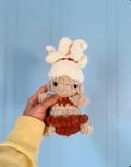 READY TO SHIP | Mini Cave Girl Buddy | Handmade Crochet Doll | Crochet Baby Gift | Stocking Stuffer | Cave Girl Plushie | Christmas Gifts