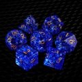 Burst Dark Blue Dnd Dice Set Gemstone Dnd Dice K9 Crystal Dice Sandblasting Process Handmade Dnd Gift Dice Set D20 RPG Gaming Accessories