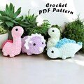 Dinosaur Jurassic World No Sew Crochet Pattern, No Sew Amigurumi Crochet Patterns | Triceratops, Tyrannosaurus, Stegosaurus, download pdf
