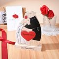 Wooden Bear Couple Puzzle with Base, Custom Married Bear Puzzle, Anniversary Gift for Wife and Husband, Valentines Gifts for New Couple